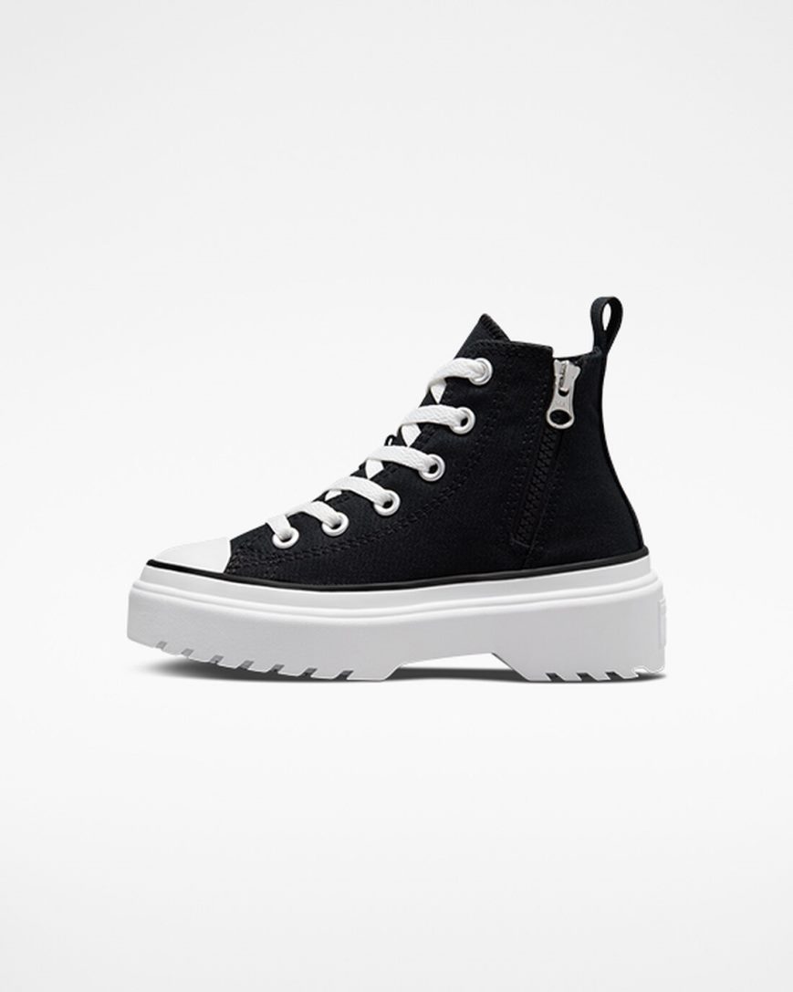 Girls' Converse Chuck Taylor All Star Lugged Lift Canvas High Top Platform Shoes Black / White | AU 8453CS